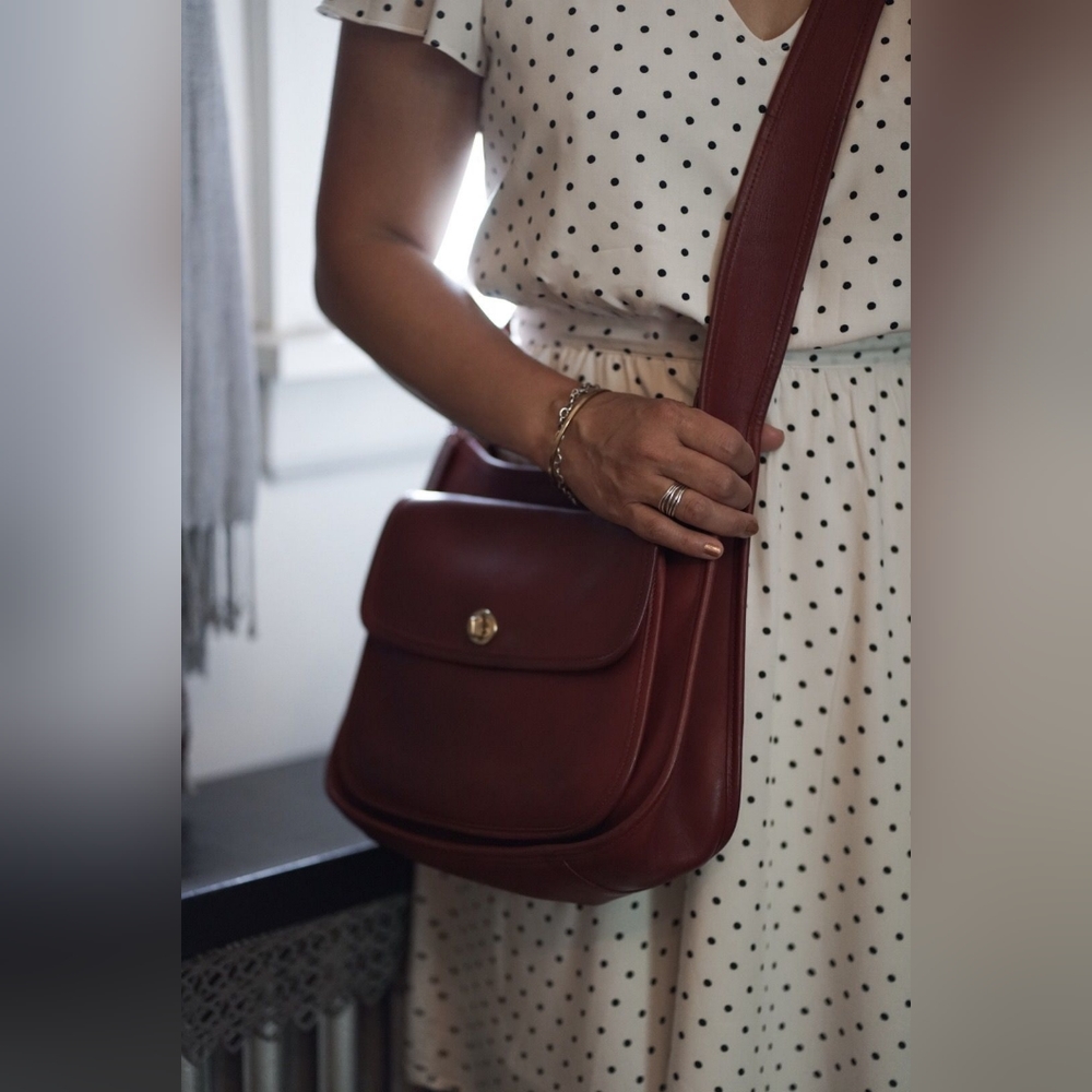 COACH RARE VINTAGE Taft Bag Shoulder/Crossbody Mahogany Brown